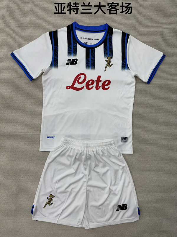 Niño_kids kit 25-26 Atalanta away soccer jersey size 16-28